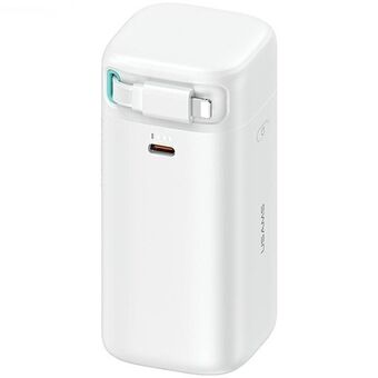 USAMS Powerbank met opvouwbare Lightning-kabel 18000 mAh PD45W Fast Charge XMF-serie wit 20KCD21702 (US-CD217)