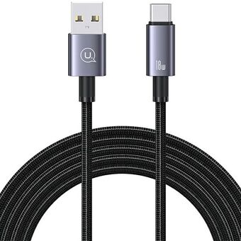 USAMS kabel USB naar USB-C 3A 2m snelladen staal/verguld SJ666USB01 (US-SJ666)