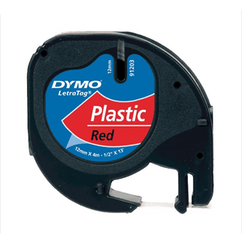 Dymo LetraTag label zwarte tekst op administratieve rompslomp (91203) 12 mm × 4M
