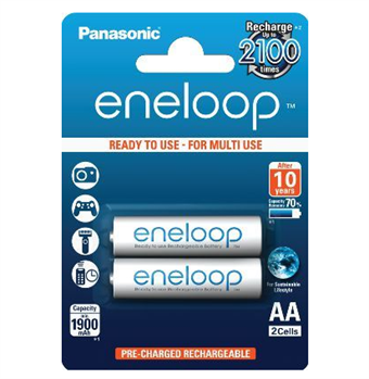Panasonic Eneloop AA / R06 Oplaadbare Batterijen 1900 mAh - 2 st