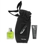 Eternity by Calvin Klein - Gift Set -- 3.4 oz Eau De Toilette Spray + 3.4 oz Hair and Body Wash Tube + Wine Carrier and Opener - voor mannen