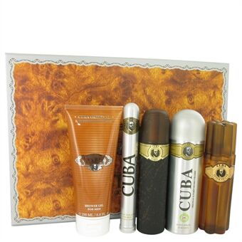 Cuba Gold by Fragluxe - Cadeauset - 3.3 oz Eau de Toilette Spray + 3.3 oz After Shave Spray + 6.7 oz Body Deodorant Spray + 6.7 oz Shower Gel + 1.17 oz EDT Spray - voor mannen
