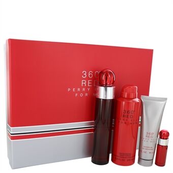 Perry Ellis 360 Red by Perry Ellis - Gift Set -- 3.4 oz Eau De Toilette Spray + .25 oz Mini EDT Spray + 6 oz Body Spray + 3 oz Shower Gel - voor mannen