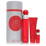 Perry Ellis 360 Red by Perry Ellis - Gift Set -- 3.4 oz Eau De Toilette Spray + .25 oz Mini EDT Spray + 3 oz Shower Gel in Tube Box - voor mannen