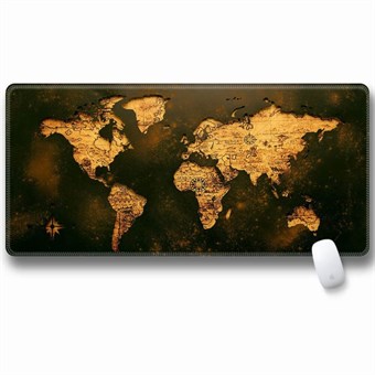Stor Muismat Met Wereldkaart - 30 x 80 x 3 cm - Gouden Editie