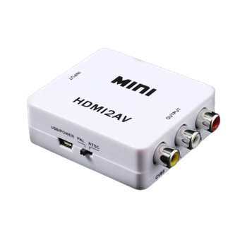Mini Full HD 1080P HDMI naar AV CVBS Adapter - Wit