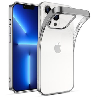 iPhone 13 Pro Max - Transparante hoes met zilveren rand
