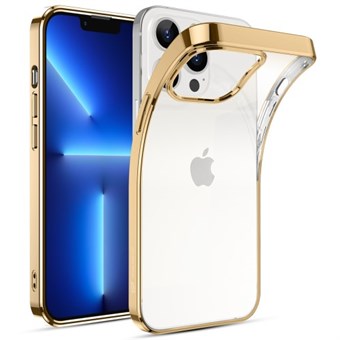iPhone 13 Pro Max - Transparante Hoes met Gouden Metalen Rand
