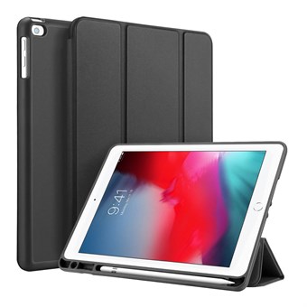DUX Tri-fold Leren Tablet Case met Penhouder voor iPad 9.7 - 2018 - 2017 - Zwart