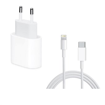 IPhone USB C Lightning-kabel en USB-oplader - snellader - pakketset - compatibel model