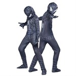 Spiderman Zwart Strak Kostuum - Kinderen - Incl. Pak + Masker - Groot - 120-130 cm
