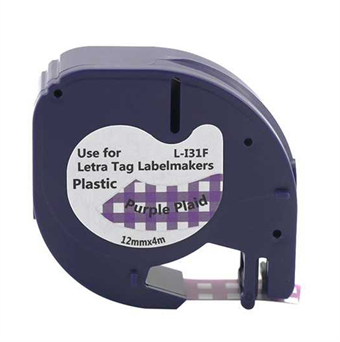 Dymo LetraTag Label Paars Geruit 12mm × 4M (L-I31F)