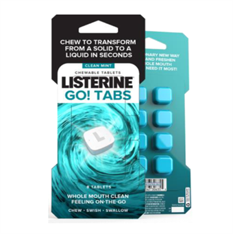 Listerine Clean Mint Go - Tabs Mondwater Tabletten - 4 st