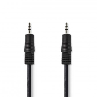Stereo-audiokabel | 2,5 mm mannelijke connector | 2,5 mm mannelijke connector | Vernikkeld | 1.00 meter | Ronde | Zwart | Plastieken zak