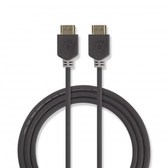 High Speed ​​HDMI™-kabel met Ethernet | HDMI™-aansluiting | HDMI™-aansluiting | 4K@60Hz | 18 Gbps | 1.00 meter | Ronde | Pvc | Antraciet | Plastieken zak