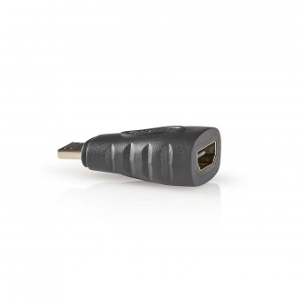 HDMI™-adapter | HDMI™-miniconnector | HDMI™ vrouwelijk | Verguld | Gewoon | ABS| Antraciet | 1 stuk. | Doos