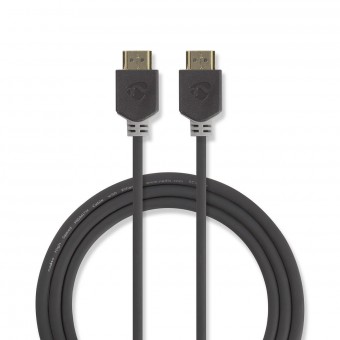 HDMI™-kabel | HDMI™-aansluiting | HDMI™-aansluiting | 8K@60Hz | eARC | Verguld | 1.00 meter | Pvc | Antraciet | Raamkozijn