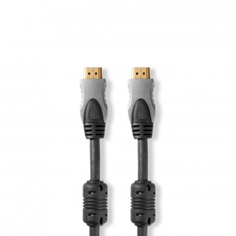 High Speed ​​HDMI™-kabel met Ethernet | HDMI™-aansluiting | HDMI™-aansluiting | 4K@30Hz | 10,2 Gbps | 10,0 meter | Ronde | Pvc | Zwart | Plastic doos