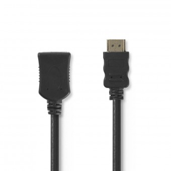 High Speed ​​HDMI™-kabel met Ethernet | HDMI™-connector | HDMI™ vrouwelijk | 4K@30Hz | 10,2 Gbps | 3.00 meter | Ronde | Pvc | Zwart | Plastieken zak