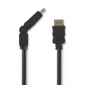 High Speed ​​HDMI™-kabel met Ethernet | Draaibare HDMI™-connector | HDMI™-aansluiting | 4K@30Hz | 10,2 Gbps | 1.50m | Ronde | Pvc | Zwart | Plastieken zak