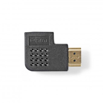 HDMI™-adapter | HDMI™-aansluiting | HDMI™ vrouwelijk | Verguld | Schuin Rechts | ABS| Zwart | 1 stuk | Plastieken zak