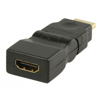 High Speed ​​HDMI Met Ethernet Adapter Draaibare HDMI Plug - HDMI Female Zwart