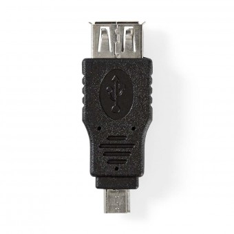 USB Micro-B-adapter | USB 2.0 | USB Micro-B-stekker | USB-A-vrouw | 480 Mbps | OTG | Vernikkeld | Pvc | Zwart | Envelop
