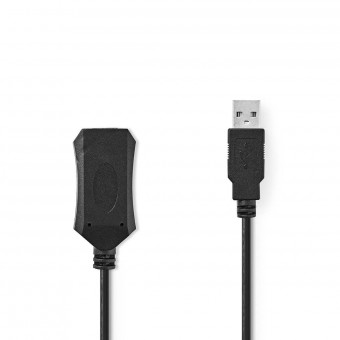 Actieve USB-kabel | USB 1.1 / USB 2.0 | USB-A-stekker | USB-A-vrouw | 480 Mbps | 10,0 meter | Ronde | Vernikkeld | Pvc | Koper | Plastieken zak