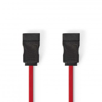 SATA-kabel | 3Gbps | SATA 7-pins vrouwelijk | SATA 7-pins vrouwelijk | Pvc | 0,50 meter | Vlak | Pvc | rood | Plastieken zak