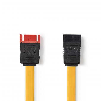 SATA-kabel | 6 Gbps | SATA 7-pins vrouwelijk | SATA 7-pins mannelijk | Pvc | 0,50 meter | Vlak | Pvc | Geel | Plastieken zak
