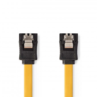 SATA-kabel | 6 Gbps | SATA 7-pins vrouwelijk | SATA 7-pins vrouwelijk | Pvc | 0,50 meter | Vlak | Pvc | Geel | Plastieken zak