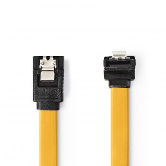 SATA-kabel | 6 Gbps | SATA 7-pins vrouwelijk | SATA 7-pins vrouwelijk | Pvc | 0,50 meter | Vlak | Pvc | Geel | Plastieken zak