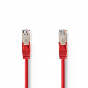 Cat5e-kabel | SF/UTP | RJ45-mannetje | RJ45-mannetje | 10,0 meter | Ronde | Pvc | rood | Plastieken zak