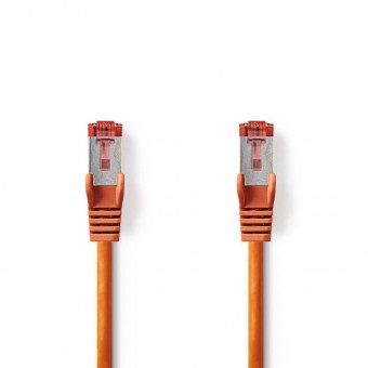 Cat6-kabel | RJ45-mannetje | RJ45-mannetje | S/FTP | 10,0 meter | Ronde | LSZH | Oranje | Plastieken zak