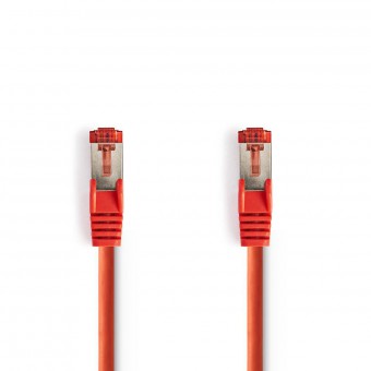 Cat6-kabel | RJ45-mannetje | RJ45-mannetje | S/FTP | 10,0 meter | Ronde | LSZH | rood | Plastieken zak