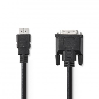 HDMI™-kabel | HDMI™-connector | DVI-D 24 + 1-pins stekker | 1080p | Vernikkeld | 2.00 meter | Gewoon | Pvc | Zwart | Gevoel