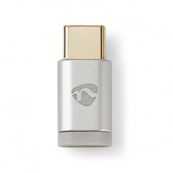 USB-adapter | USB 2.0 | USB-C™ mannelijk | USB Micro-B vrouwelijk | 480 Mbps | Verguld | Zilver | Bedek vensterdoos