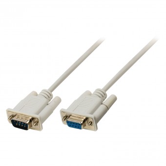 Seriële kabel D-SUB 9-Pin Male - D-SUB 9-Pin Female 15.0 m Ivoor
