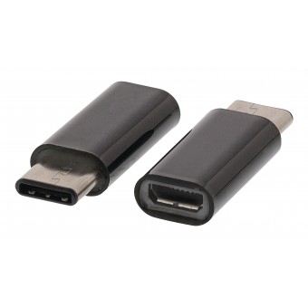 Usb 2.0 Adapter USB-C Male - USB Micro B Female Zwart