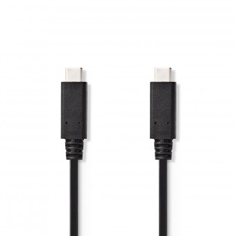 USB-kabel | USB 3.2 Gen 2 | USB-C™ mannelijk | USB-C™ mannelijk | 10 Gbps | Vernikkeld | 1.00 meter | Ronde | Pvc | Zwart | Gevoel