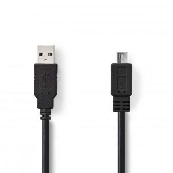 USB-kabel | USB 2.0 | USB-A-stekker | USB Micro-B-stekker | 480 Mbps | Vernikkeld | 1.00 meter | Ronde | Pvc | Zwart | Doos