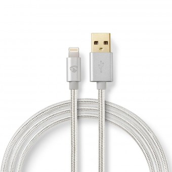 Bliksemkabel | USB 2.0 | Apple Lightning 8-polig | USB-A-stekker | 480 Mbps | Verguld | 1.00 meter | Ronde | Gevlochten / Nylon | Aluminium | Bedek vensterdoos