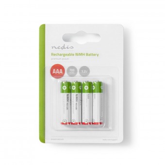 Oplaadbare Ni-MH Batterij AAA | 1,2 V| 700mAh | Voorgeladen | 4-blaren