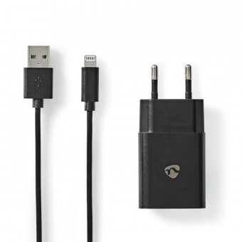 Wandoplader | 1x 2.4AA| Aantal uitgangen: 1 | USB-A | Lightning 8-pins (losse) kabel | 1.00 meter | 12 W| Enkele spanningsuitgang