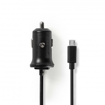 Autolader | 1x 2,4A| Aantal uitgangen: 1 | Micro USB (vaste) kabel | 1.00 meter | 12 W| Enkele spanningsuitgang