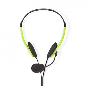 Pc-headset | Op het oor | Stereo-installatie | 2x 3,5 mm | Opklapbare microfoon | 2.00 meter | Groente