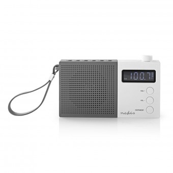 UKW-radio | 2.1 W | Klok en wekker | Multifunctionele draaiknop | Grijs-wit
