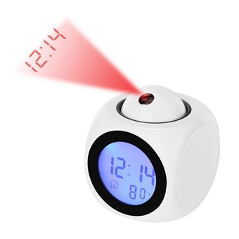  Projectorklok met LED-scherm - Thermometer - Snooze-functie - Wit