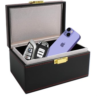 Anti RFID Scan-beveiligde opbergbox voor autoliefhebbers of -kaarten, enz. Groot: H: 10 cm B: 12 cm L: 19 cm