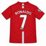 Kinderen Cristiano Ronaldo Rood Finale 2008 Nr. 7 voetbaltenue voor kinderen – shirt en short – maat 116–122 cm, 6–7 jaar